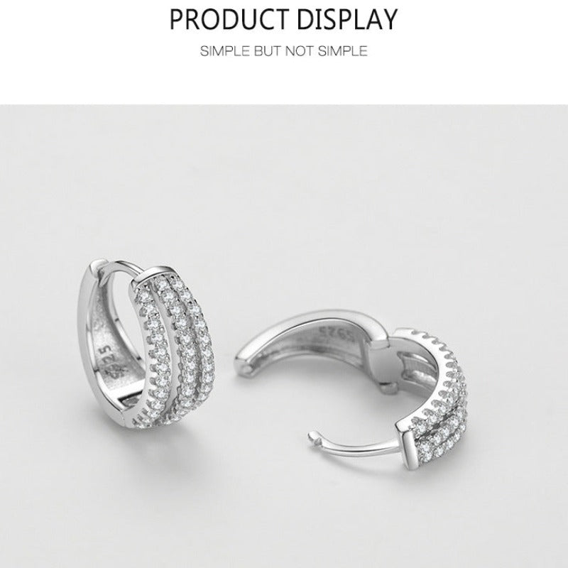 S925 Silver Frosty Style Earrings - Kaldas Online Shopping