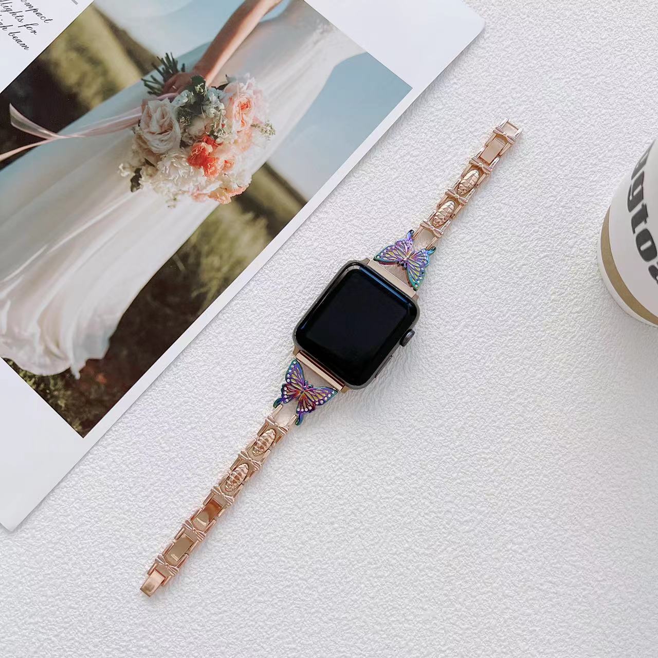 Small Butterfly Alloy Smart Watch Band - Kaldas Online Shopping