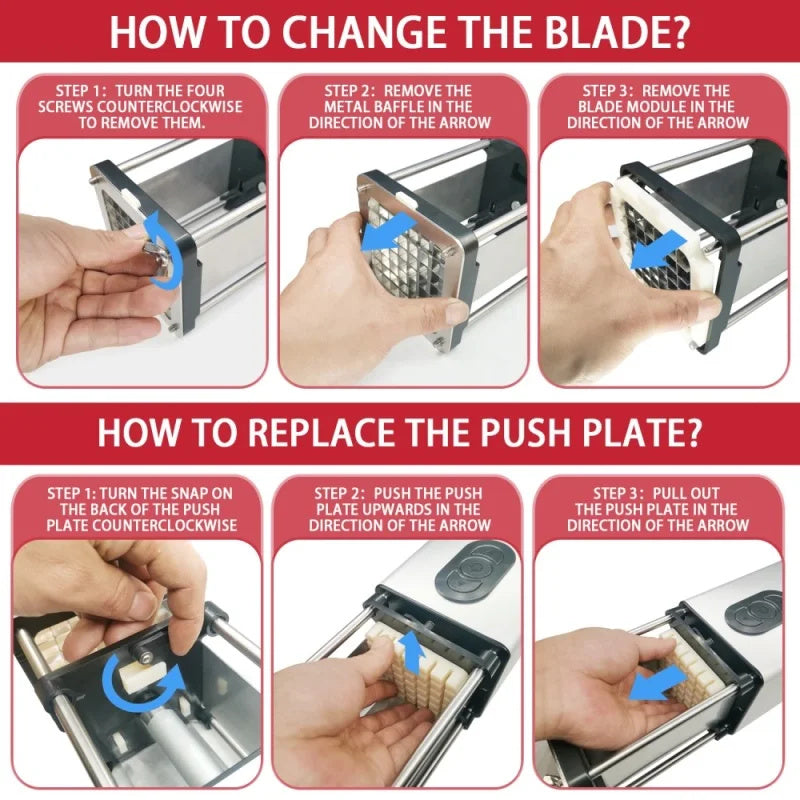 Electric Stainless Steel French Fry Cutter - Kaldas Online Shopping
