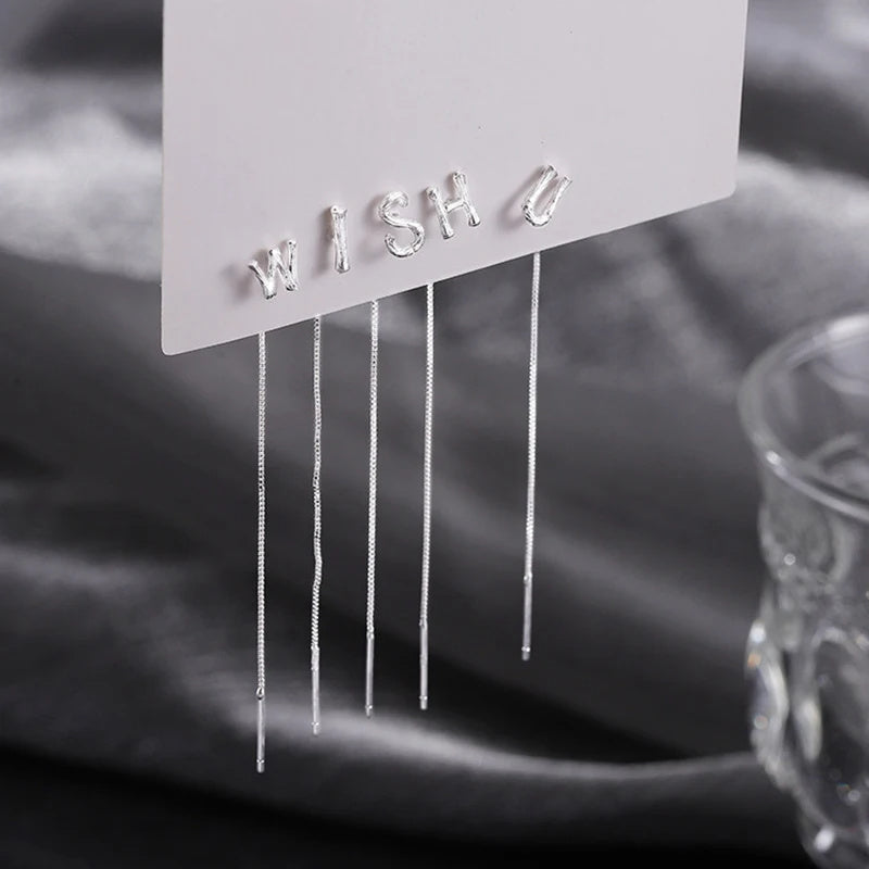 925 Sterling Silver Letters Drop Earrings