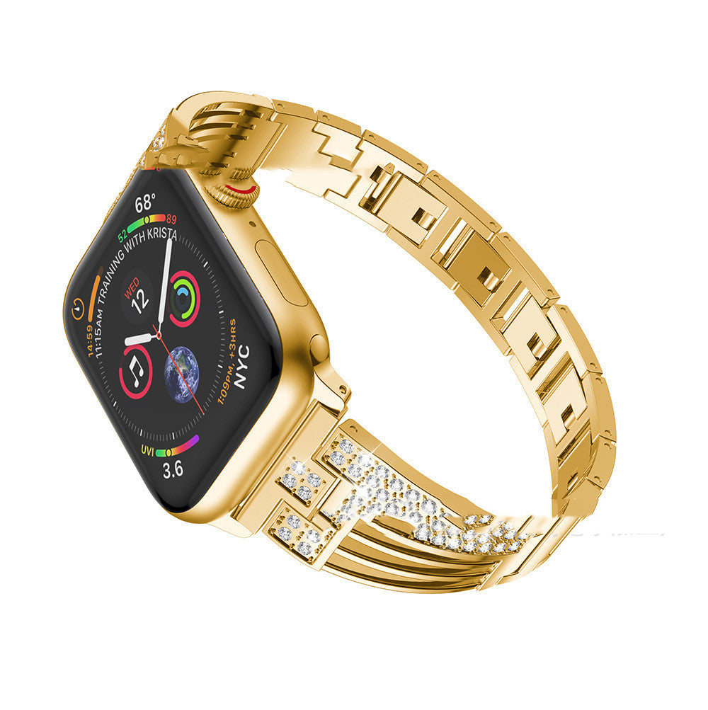 Stainless Steel Rhinestone Watch Band - Kaldas Online Shopping