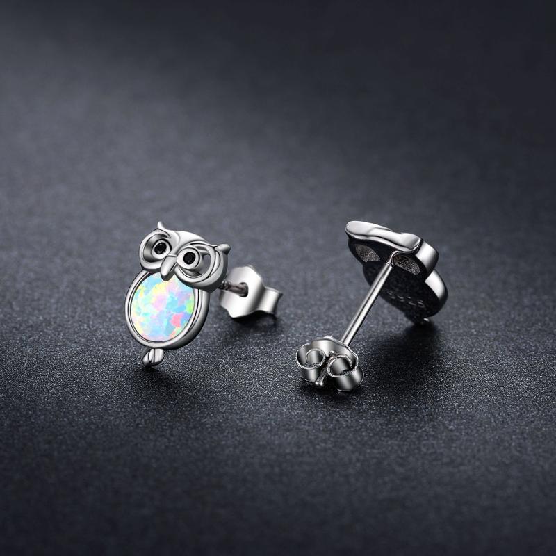 Sterling Silver Owl Earrings