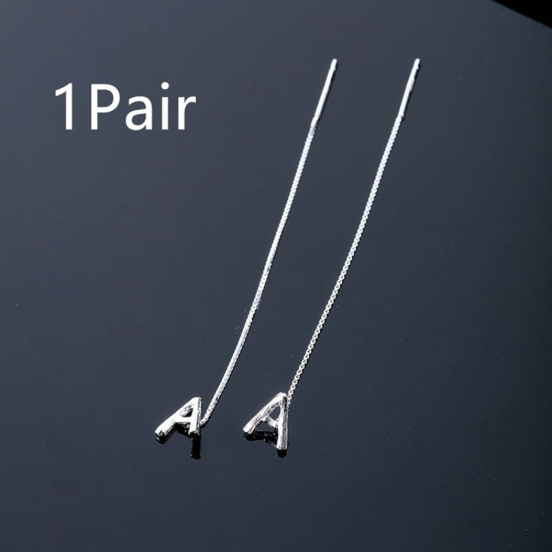 925 Sterling Silver Letters Drop Earrings