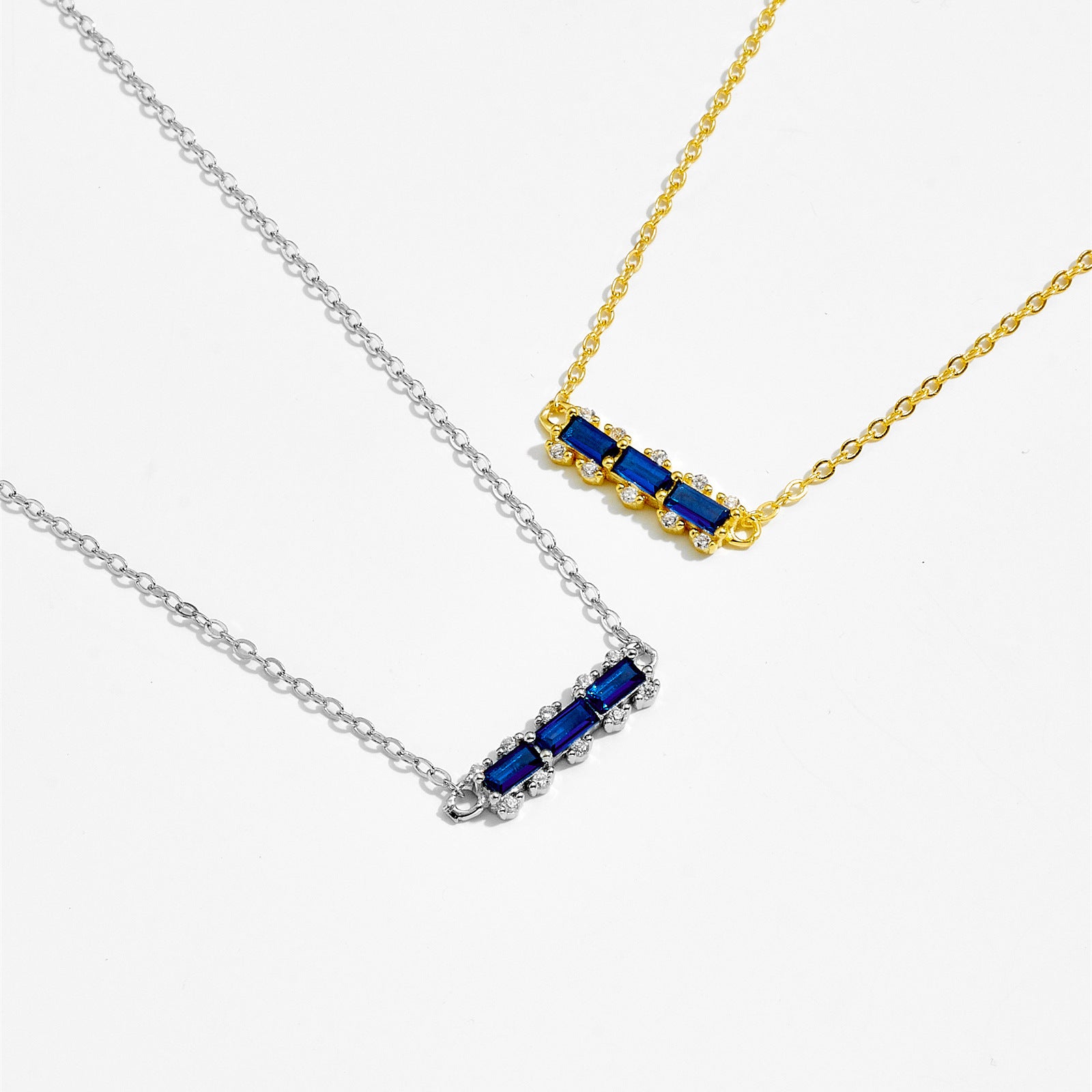 S925 Silver Colored Gem Necklace - Kaldas Online Shopping