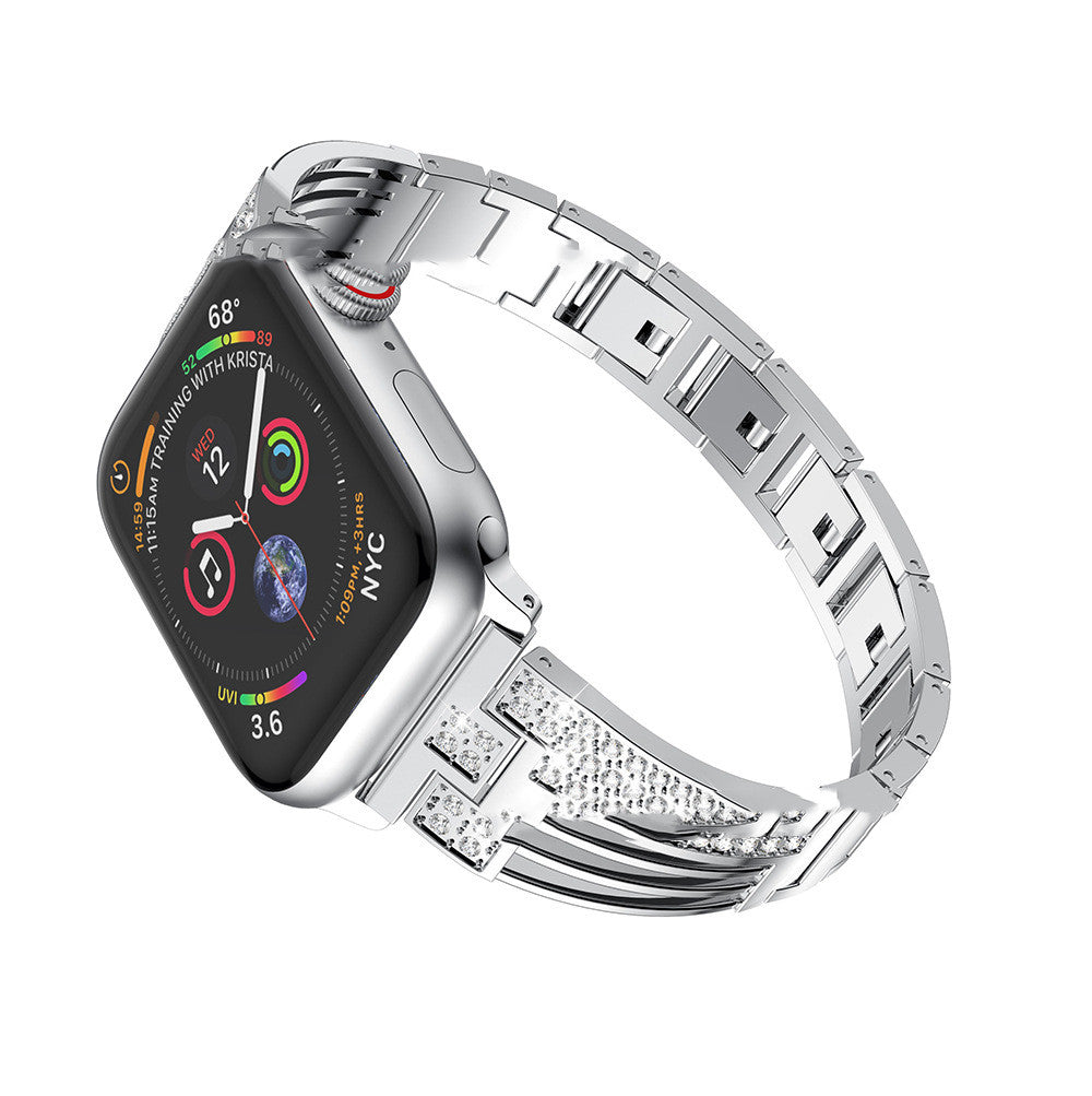 Stainless Steel Rhinestone Watch Band - Kaldas Online Shopping
