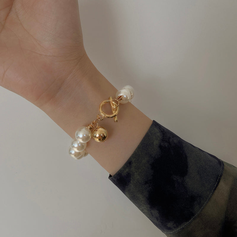 Gold Beads Pearl Bracelets - Kaldas Online Shopping