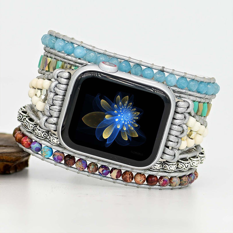 Stone Bead Hand Woven Watch Band - Kaldas Online Shopping