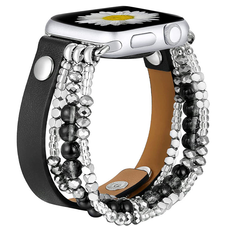 Metal Agate Beaded Watch Band - Kaldas Online Shopping