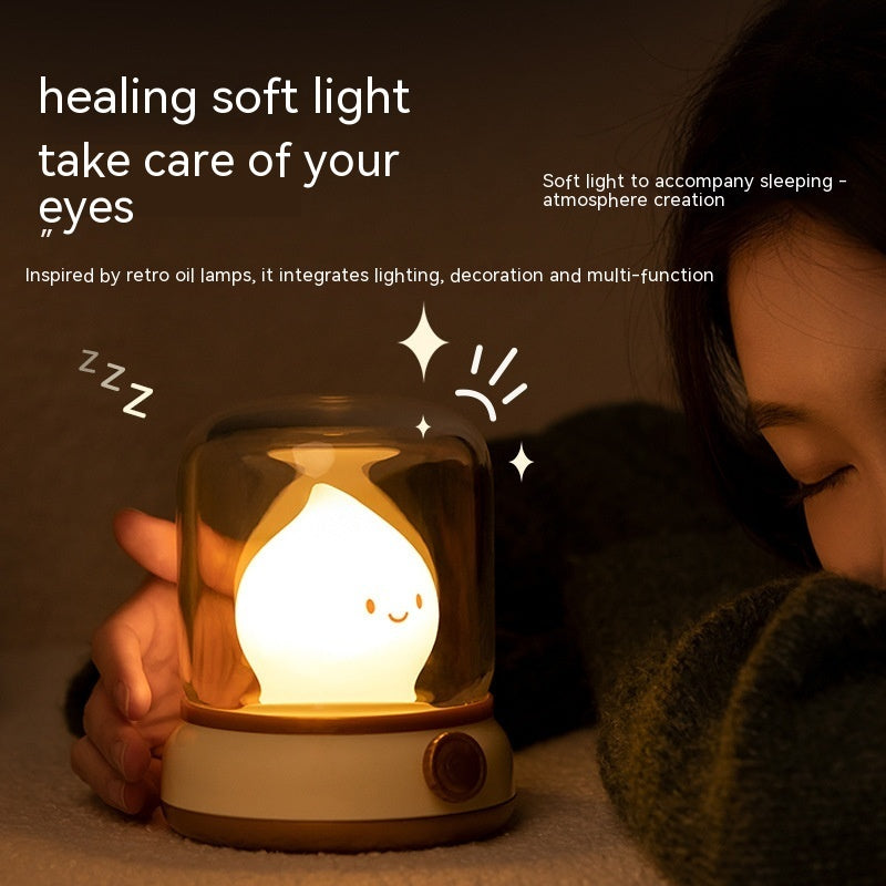 Retro Mini LED Night Lamp: USB Rechargeable Cartoon Table Lamp for Home & Decor