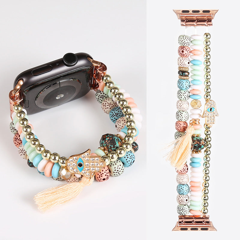 Handmade Beaded Bracelet Watch Band - Kaldas Online Shopping