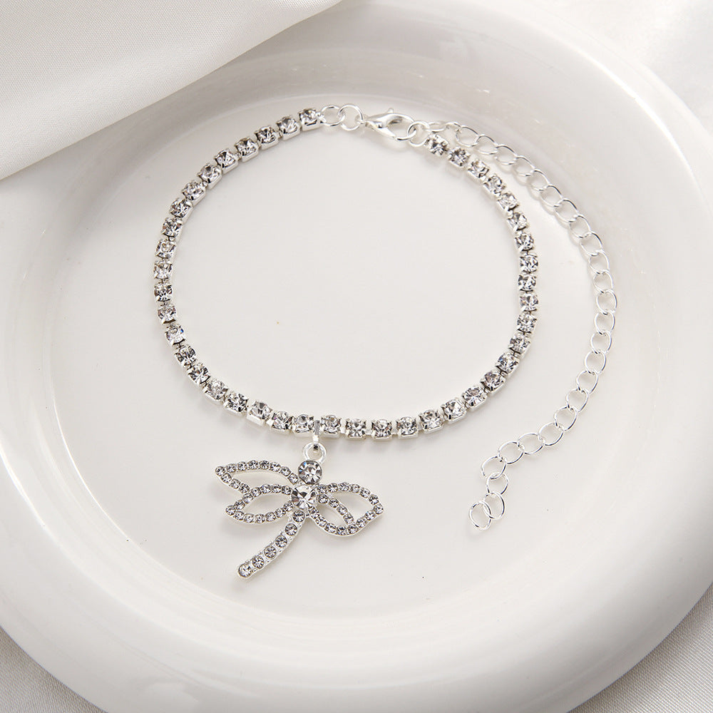 Dragonfly Rhinestone Anklet - Kaldas Online Shopping