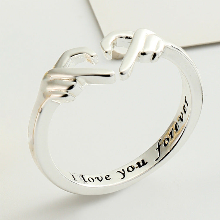 Heart Hand Hug Ring - Kaldas Online Shopping
