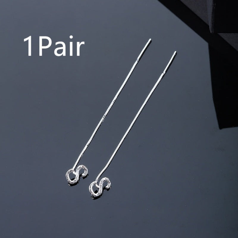 925 Sterling Silver Letters Drop Earrings