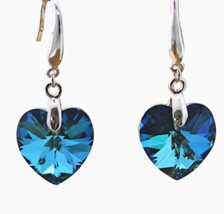 Heart shape Pure Silver Earrings - Kaldas Online Shopping