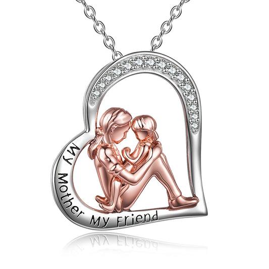 Engraved Mother Daughter Necklace 925 Sterling Silver