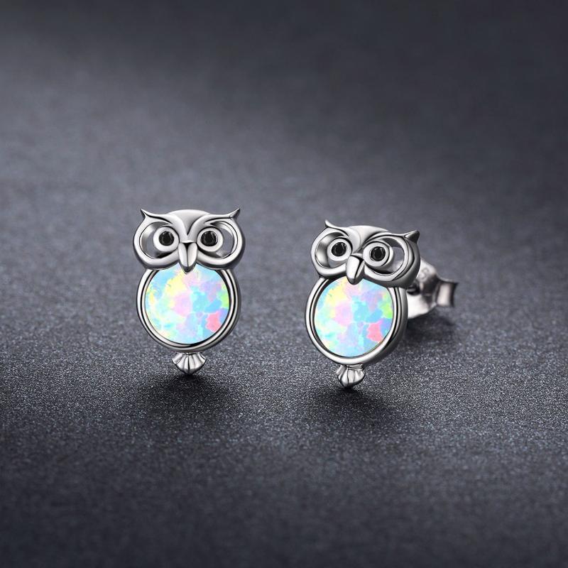 Sterling Silver Owl Earrings