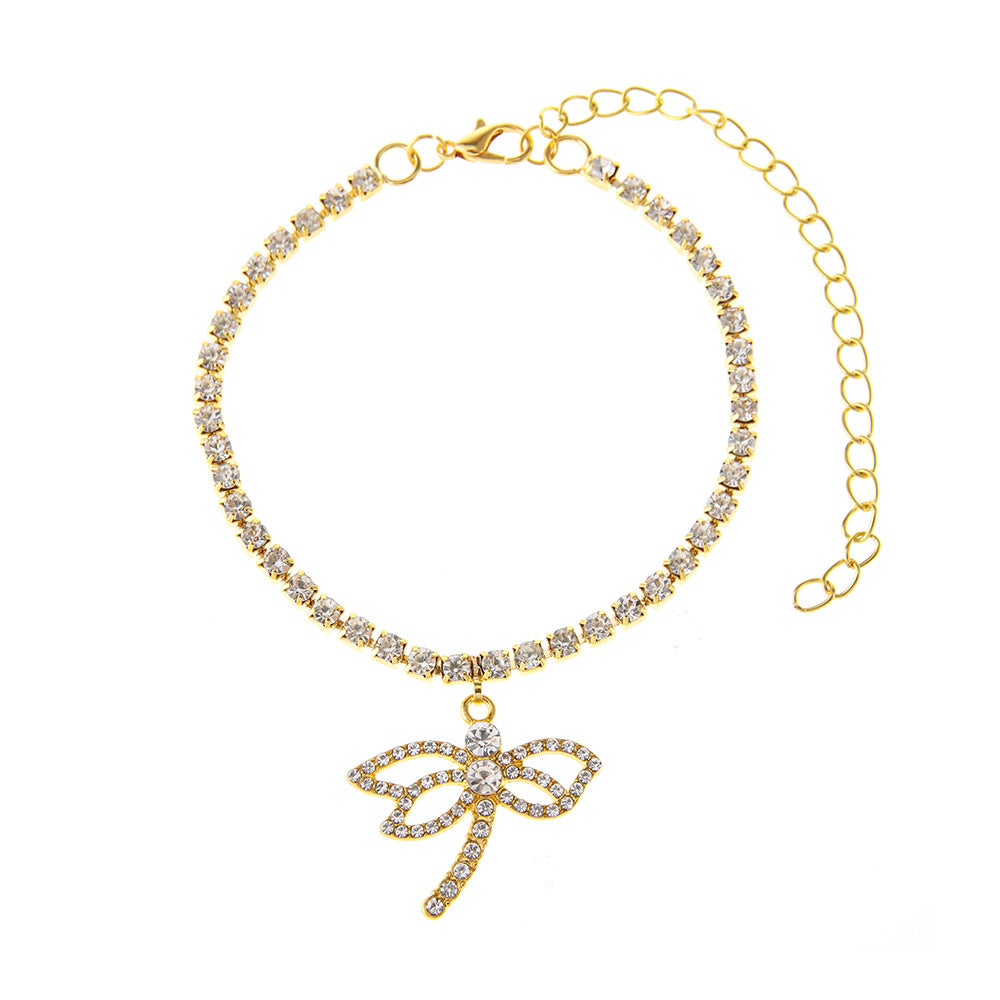 Dragonfly Rhinestone Anklet - Kaldas Online Shopping
