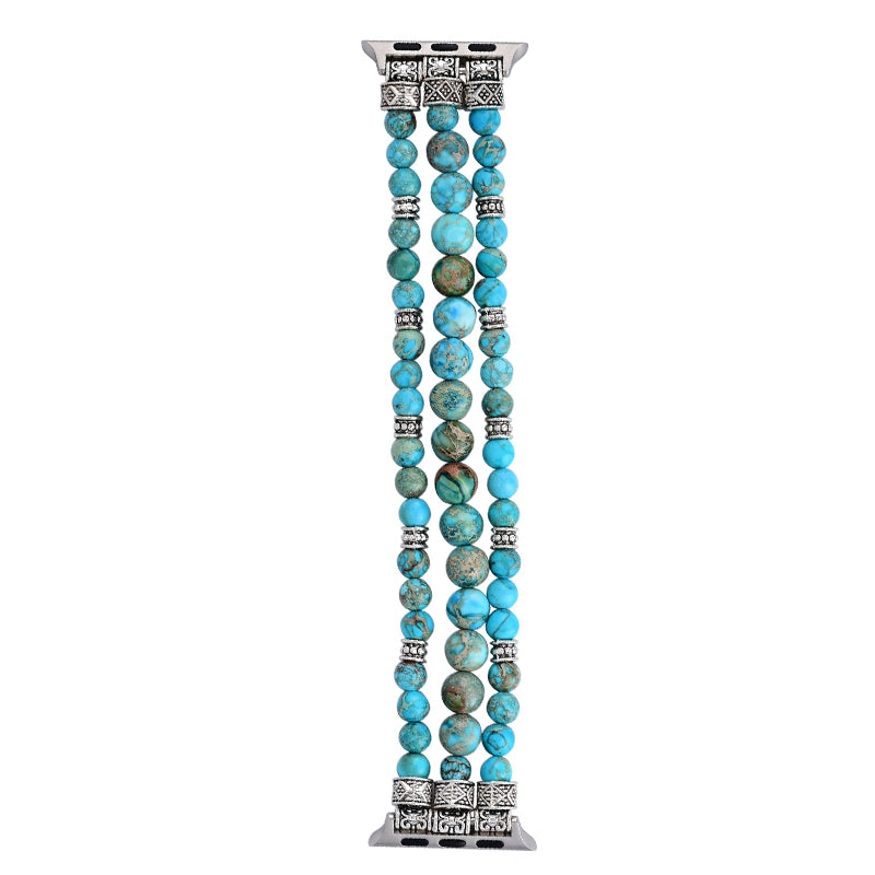 Turquoise Stretch One Piece Beaded Watch Band - Kaldas Online Shopping