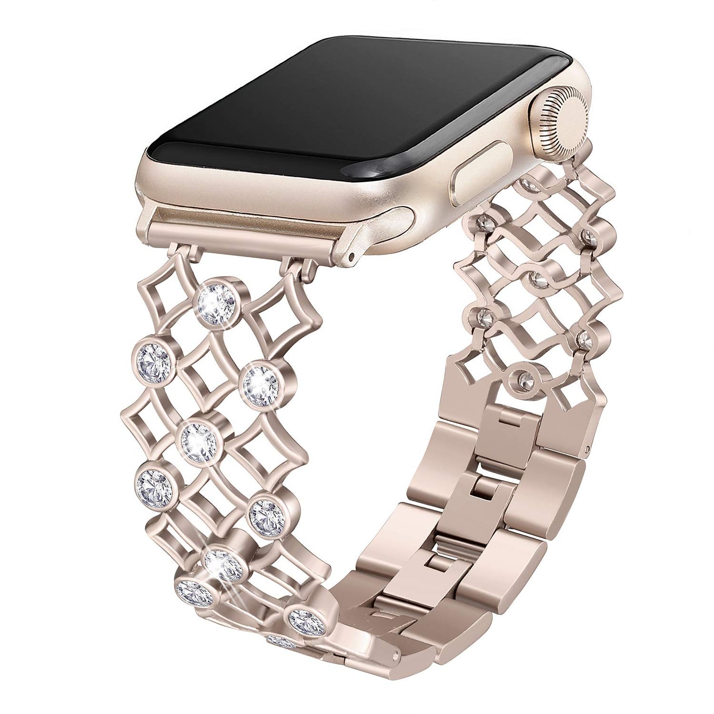 Stainless Steel Diamond Yuanbao Steel Band Chain Watch Band - Kaldas Online Shopping