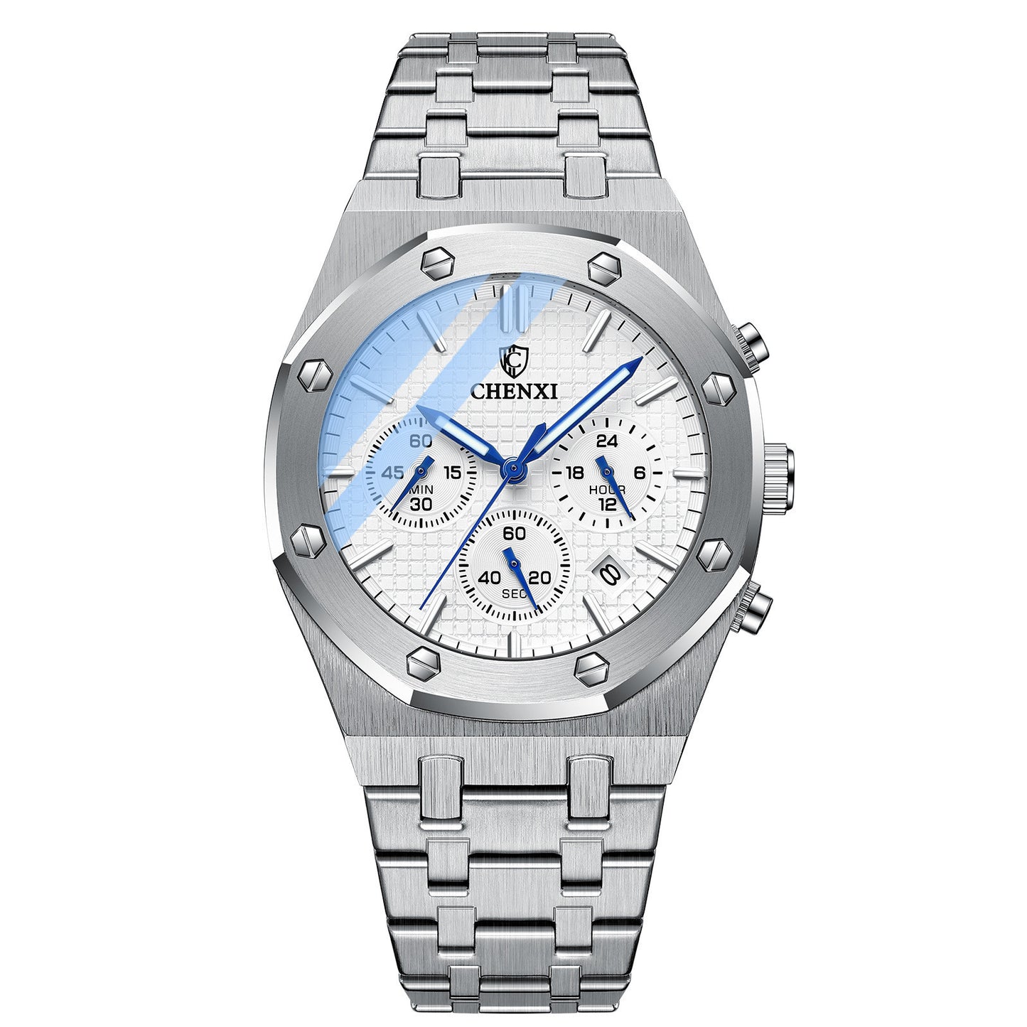 Men's Steel Band Waterproof Quartz Watch