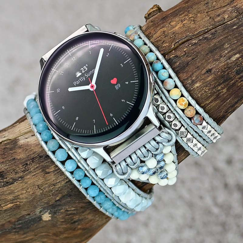 Natural Stone Crystal Woven Watch Band - Kaldas Online Shopping