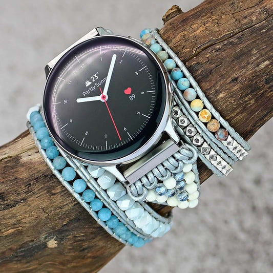 Natural Stone Crystal Woven Watch Band - Kaldas Online Shopping