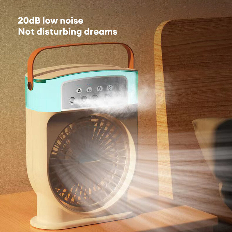 Portable USB Air Cooler with Sprays, Colorful Light, and Humidifier