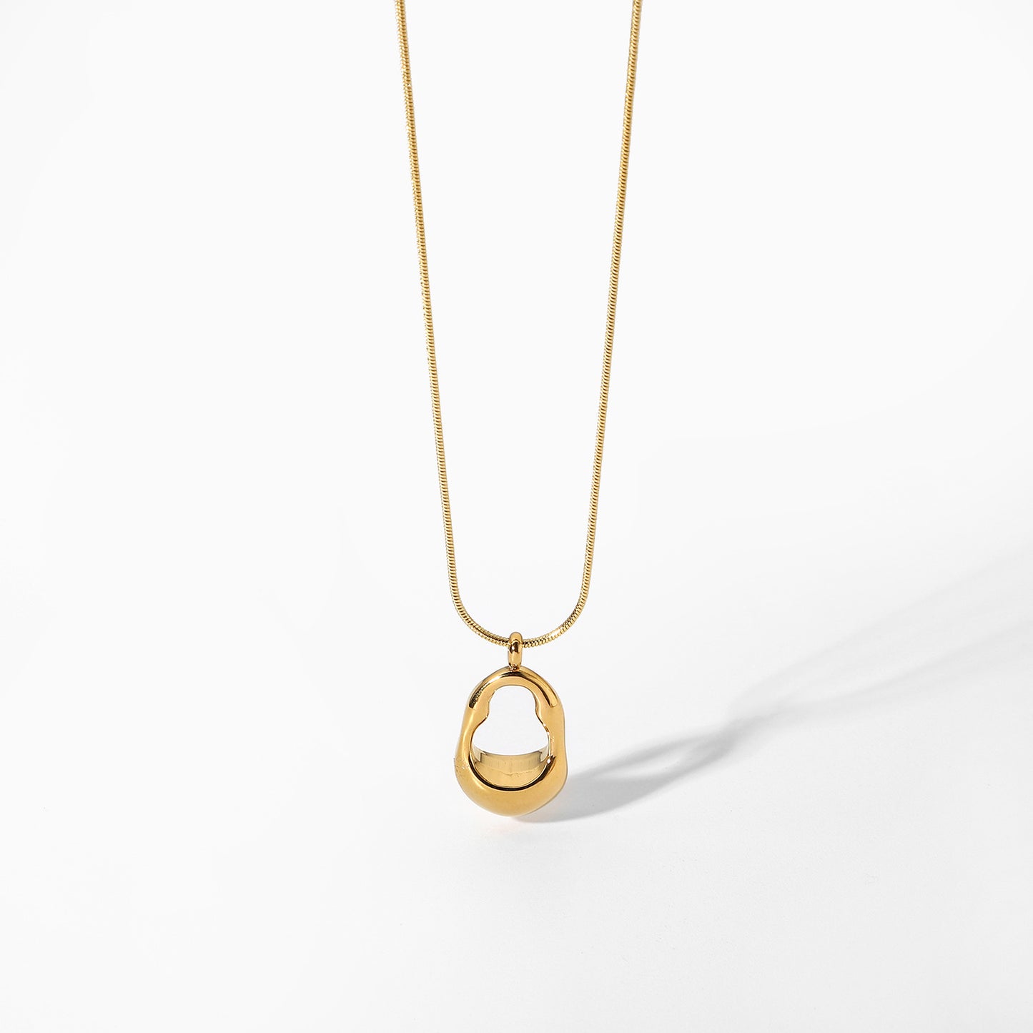 Stainless Steel Hollow Oval Necklace - Kaldas Online Shopping