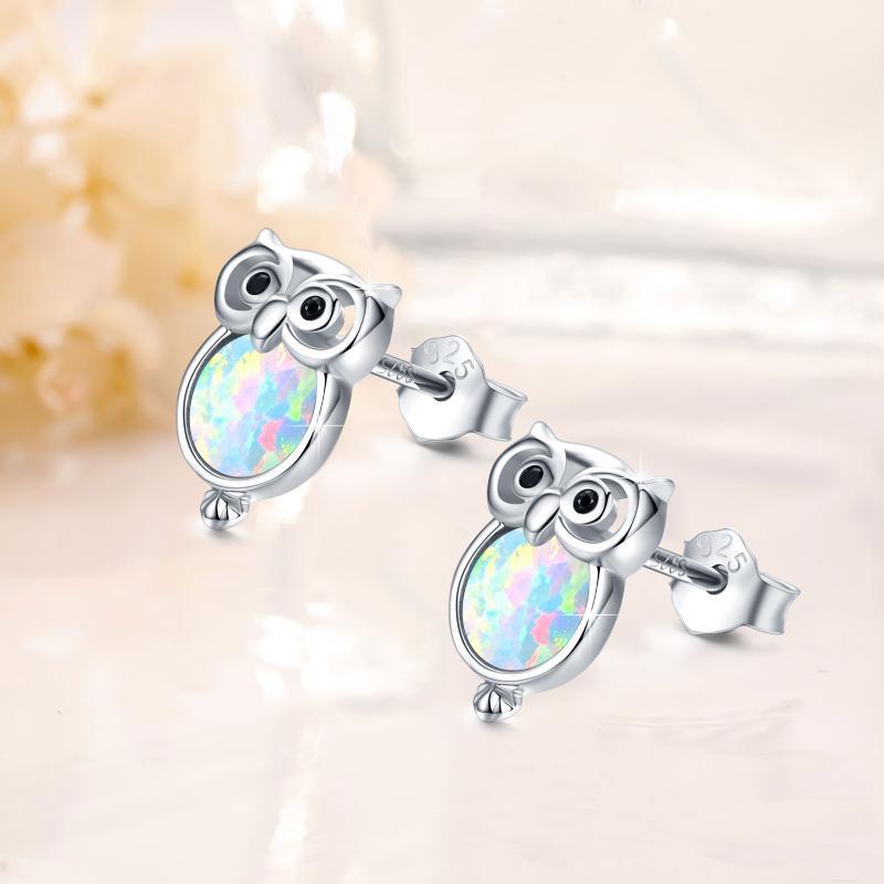 Sterling Silver Owl Earrings