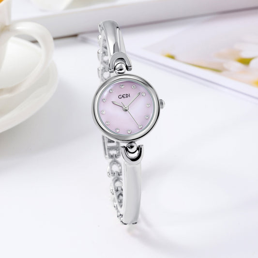 Exquisite Round Dial Bangle Quartz Watch - Kaldas Online Shopping