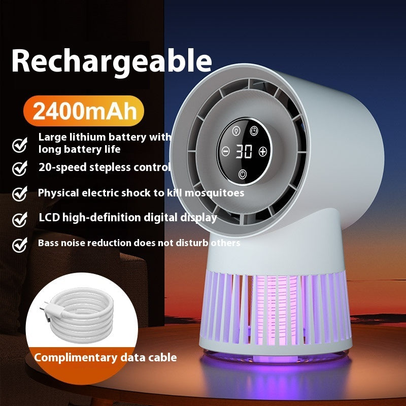 2-in-1 USB Rechargeable Electric Mosquito Killer Desk Fan - Kaldas Online Shopping