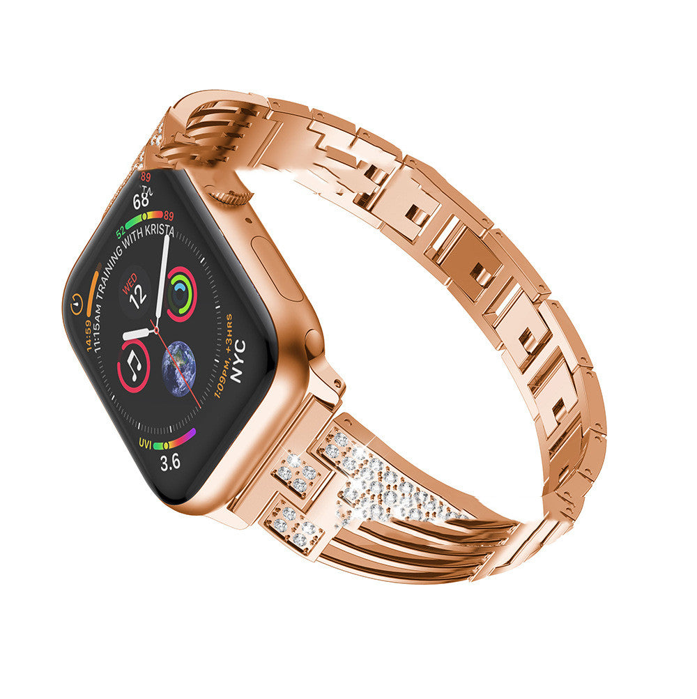 Stainless Steel Rhinestone Watch Band - Kaldas Online Shopping