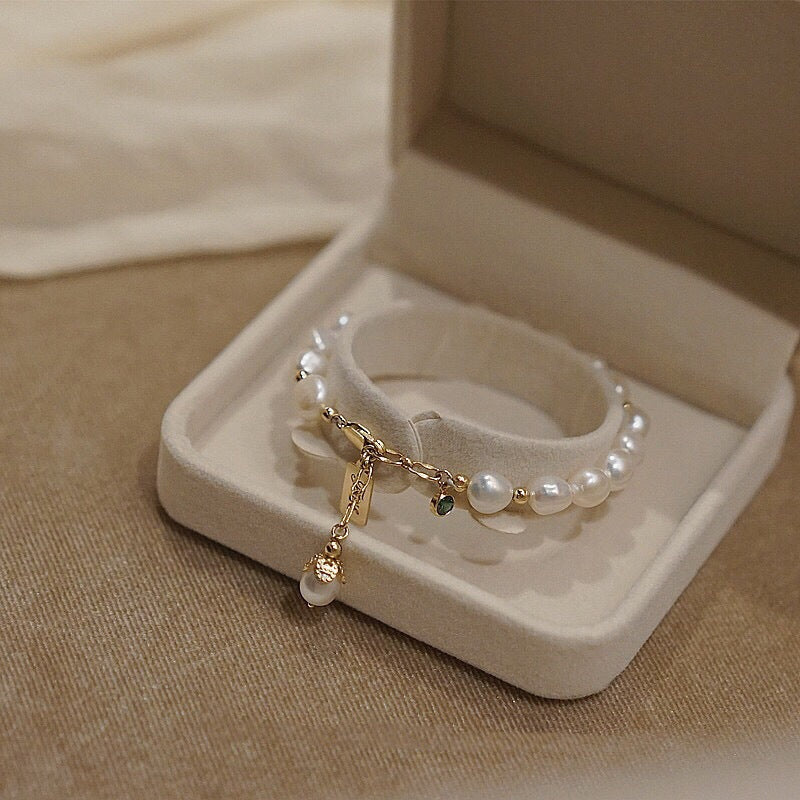 Natural Zircon Pearl Bracelet - Kaldas Online Shopping