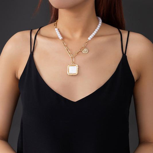 Faux Baroque Pearl Necklace - Kaldas Online Shopping
