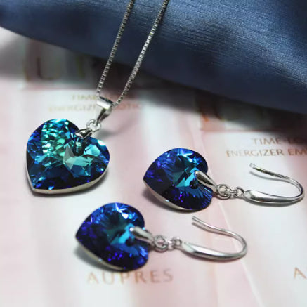 Heart shape Pure Silver Earrings - Kaldas Online Shopping