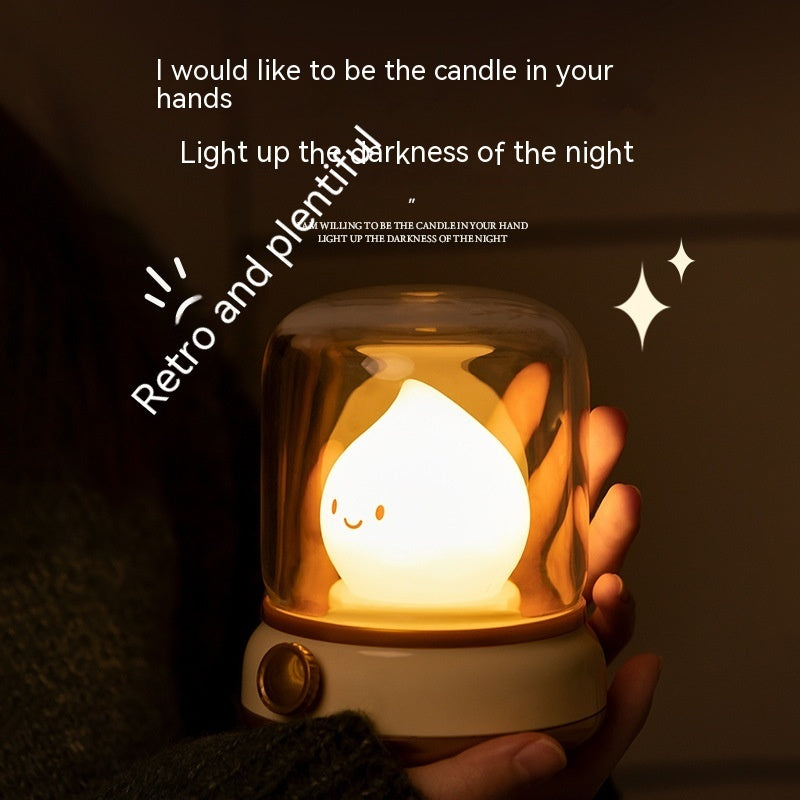 Retro Mini LED Night Lamp: USB Rechargeable Cartoon Table Lamp for Home & Decor