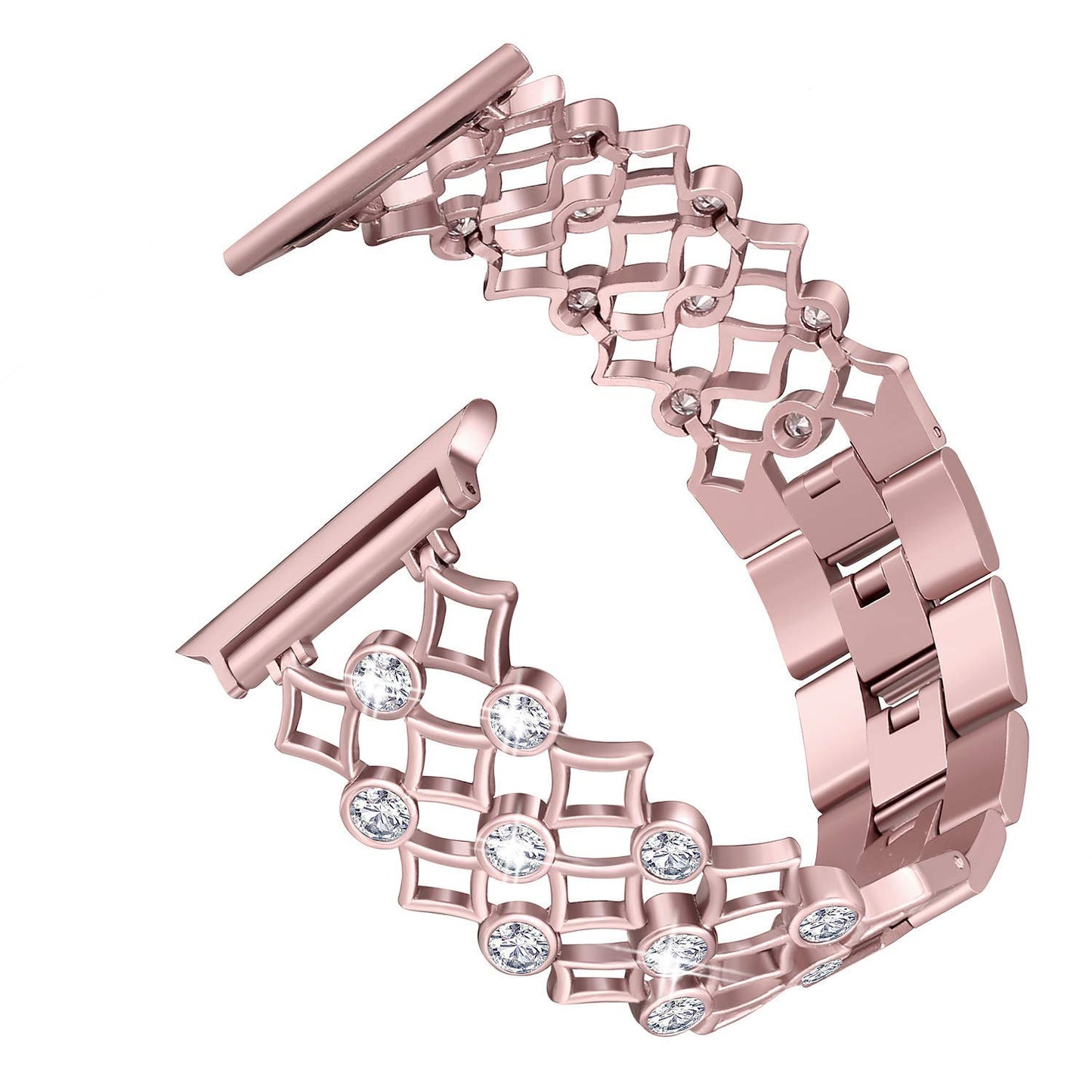 Stainless Steel Diamond Yuanbao Steel Band Chain Watch Band - Kaldas Online Shopping