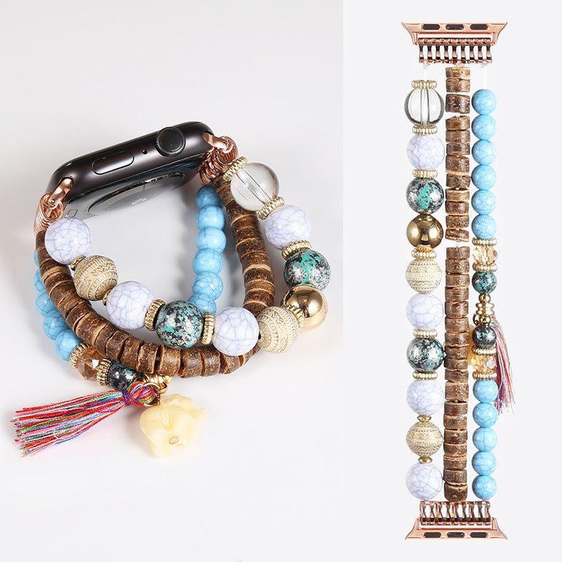 Handmade Beaded Bracelet Watch Band - Kaldas Online Shopping