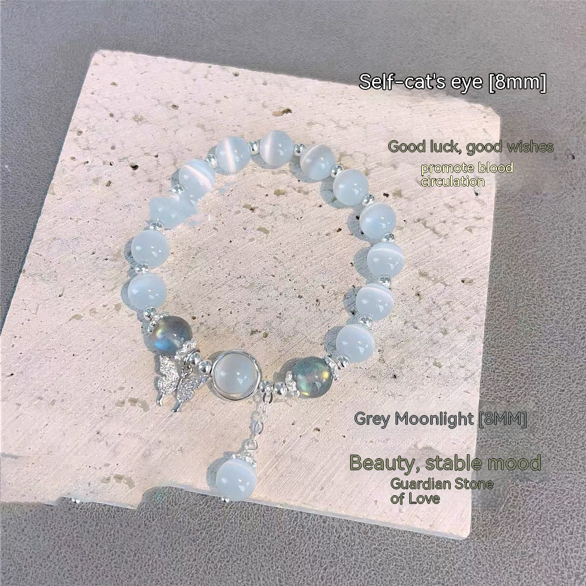 Gray Moonlight Butterfly Bracelet - Kaldas Online Shopping