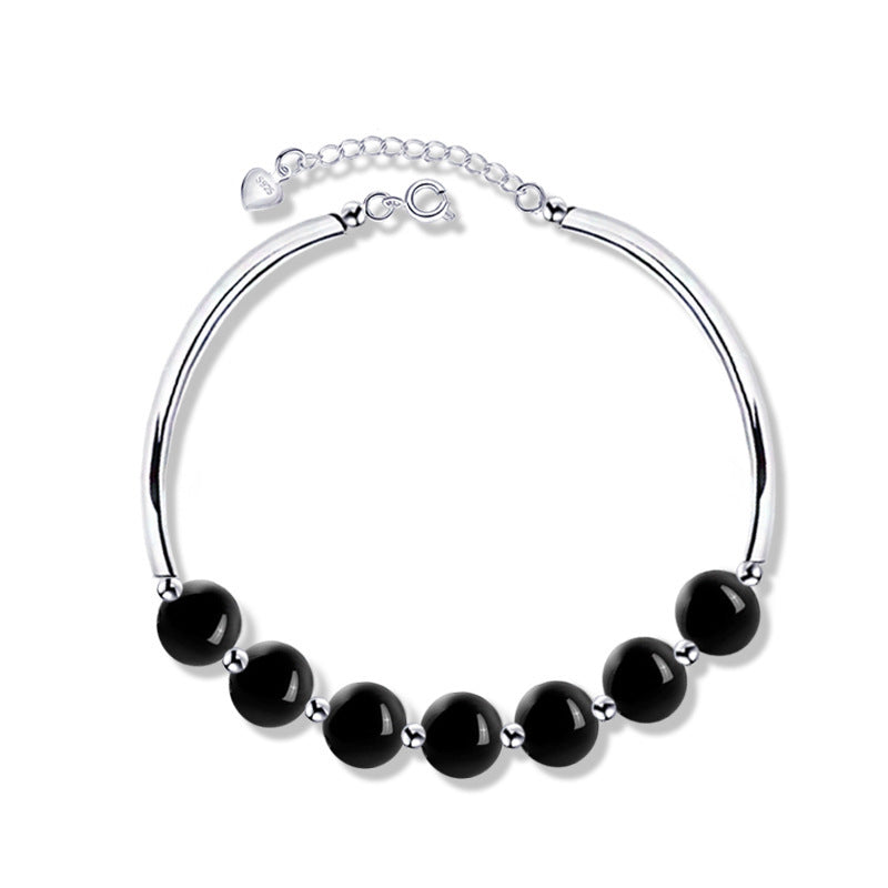 925 Sterling Silver Natural Crystal Masonite Bracelet