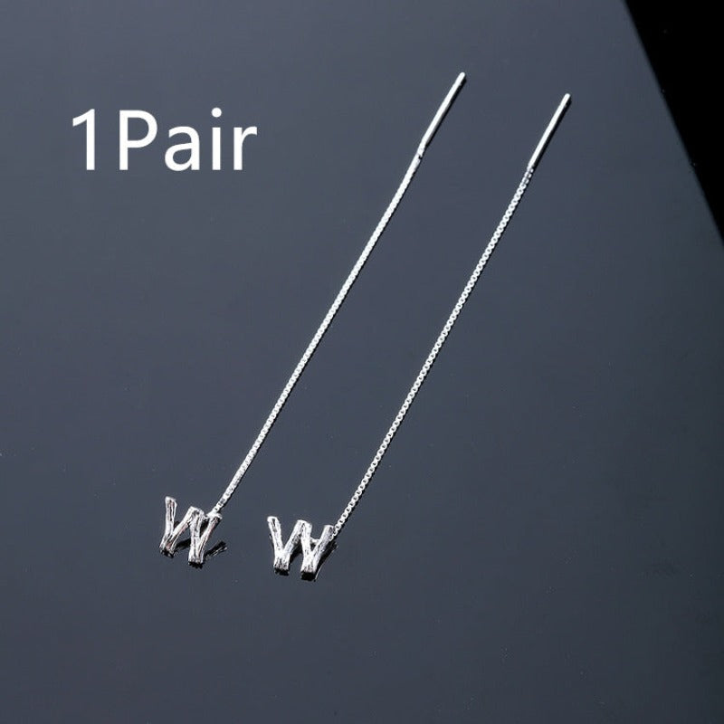 925 Sterling Silver Letters Drop Earrings